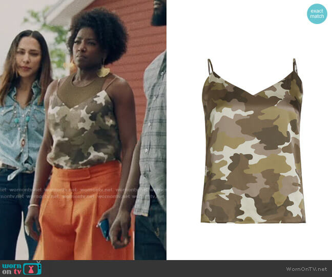 L'Agence Jane Camo Cami worn by Nova Bordelon (Rutina Wesley) on Queen Sugar