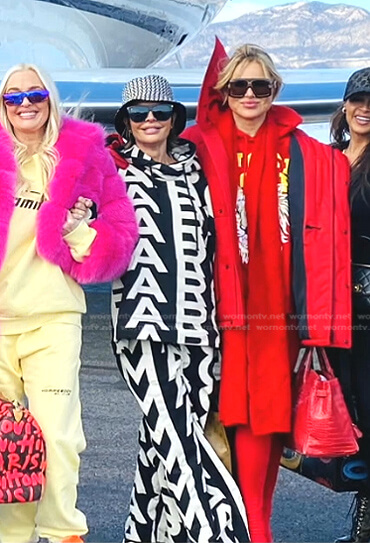 Lisa’s black and white print hoodie and pants on The Real Housewives of Beverly Hills