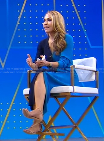 Lori’s blue colorblock dress on Good Morning America
