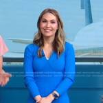 Lori’s blue ribbed v-neck dress on Good Morning America
