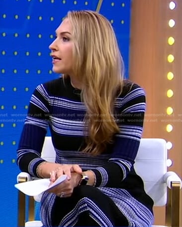 Lori’s blue striped ribbed dress on Good Morning America
