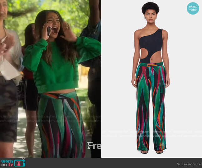Louisa Ballou Cruise Trousers worn by Kiela (Daniella Perkins) on Grown-ish