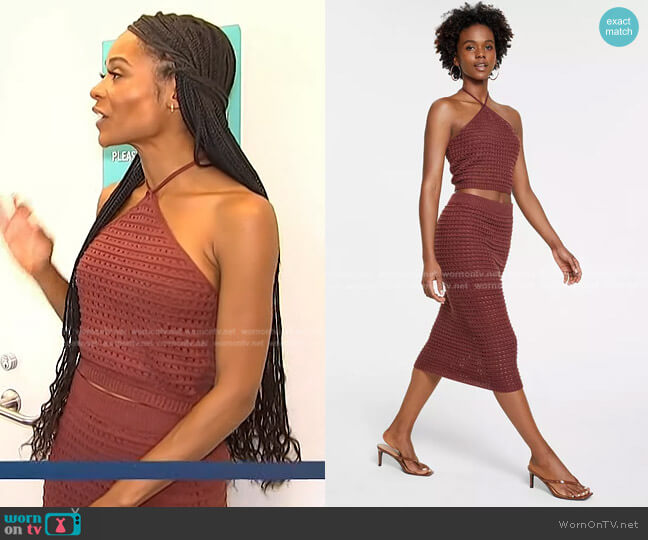 Lucy Paris Mia Crochet Top worn by Zuri Hall on Access Hollywood