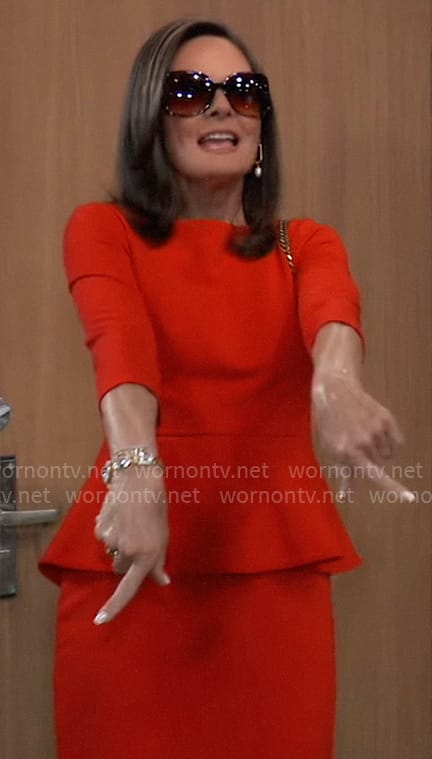 Lucy’s red peplum dress on General Hospital