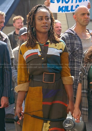 Malika’s colorblock midi dress on Good Trouble
