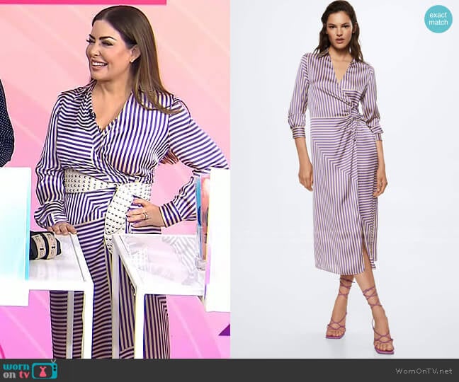 Mango Striped Satin Dress worn by Bobbie Thomas on Today