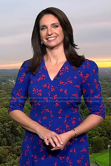 Maria’s blue floral v-neck dress on Today
