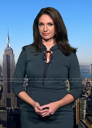 Maria’s green tie neck dress on Today