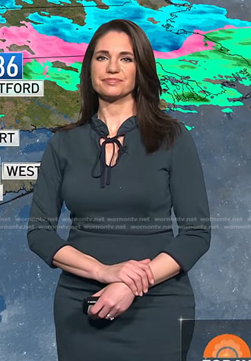Maria’s green tie neck dress on Today