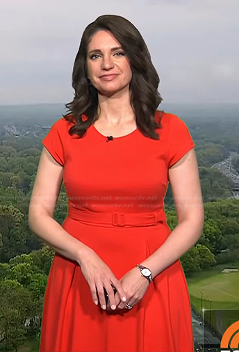 Maria Larosa’s red belted dress on Today