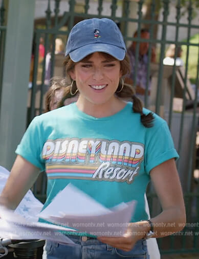 Marina’s Disney Resort print tee on Home Economics