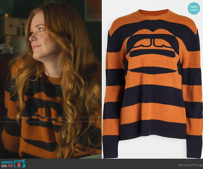 Markus Lupfer Dani Intarsia Stripe Lip Sweater worn by Bloom (Abigail Cowen) on Fate The Winx Saga