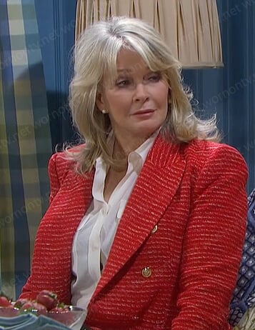 Marlena’s red tweed blazer on Days of our Lives