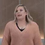 Maxie’s peach v-neck sweater on General Hospital