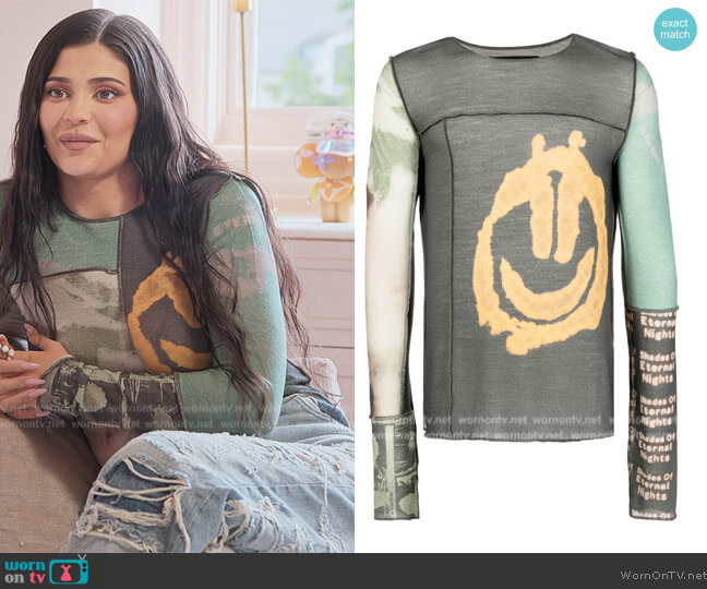 Misbhv Black Wool Long Sleeve T-Shirt worn by Kylie Jenner (Kylie Jenner) on The Kardashians