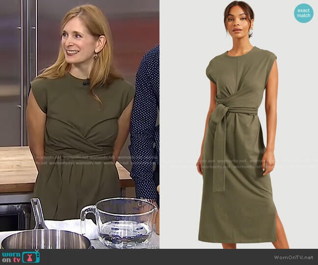 Modern Citizen Cassandra Tie Front Wrap Dress worn by Melissa Clark on Today