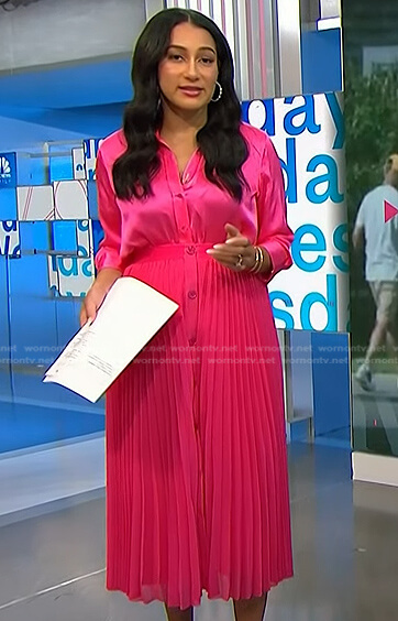 Morgan’s pink pleated skirt on NBC News Daily
