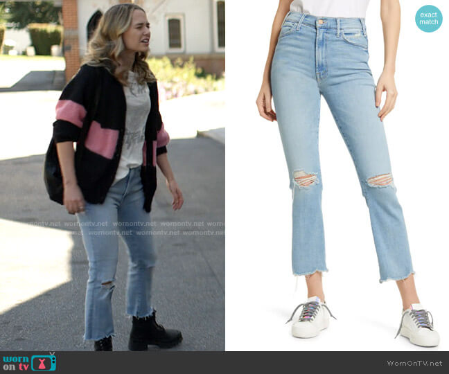 Mother The Hustler Jeans in Petal Plucker worn by Sam (Madison Iseman) on American Horror Stories