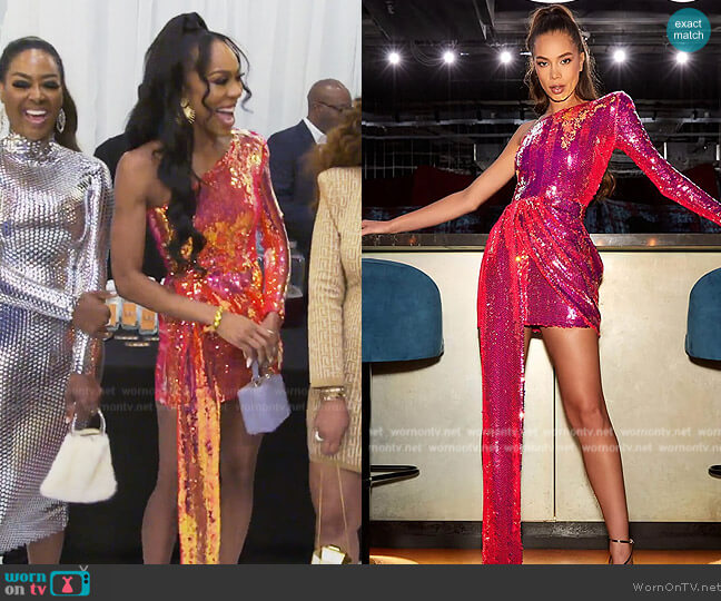 Nadine Merabi Celina Pink Dress worn by Sanya Richards-Ross on The Real Housewives of Atlanta
