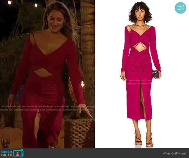 Nicholas Shayla Dress in Magenta worn by Rachel Recchia on The Bachelorette
