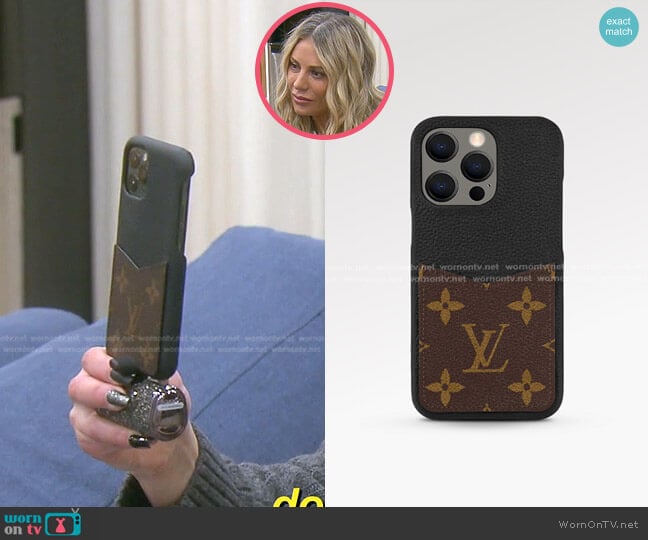 Louis Vuitton Bumper Pallas iPhone Case worn by Dorit Kemsley on The Real Housewives of Beverly Hills