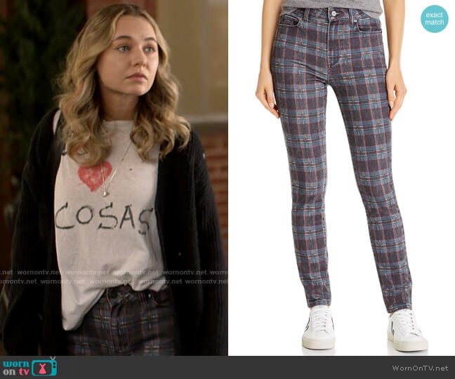 Paige Hoxton Jeans in Black Atlantic Tartan Plain worn by Sam (Madison Iseman) on American Horror Stories