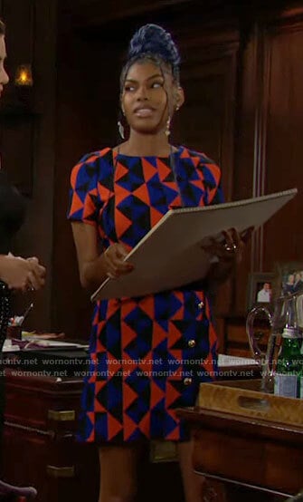 Paris’s geometric mini dress on The Bold and the Beautiful