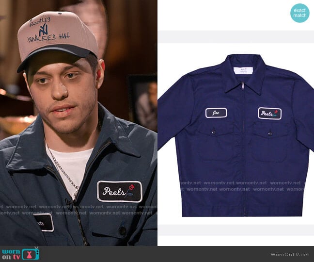Peels Standard Jacket in Navy worn by Pete Davidson on Hart to Heart