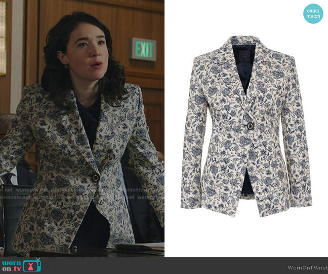 Pinko Floral Blazer worn by Marissa Gold (Sarah Steele) on The Good Fight