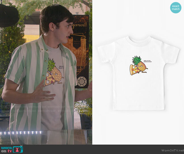 Memeshirtees Pizza and Pineapple Classic T-shirt worn by Demetri (Gianni DeCenzo) on Cobra Kai