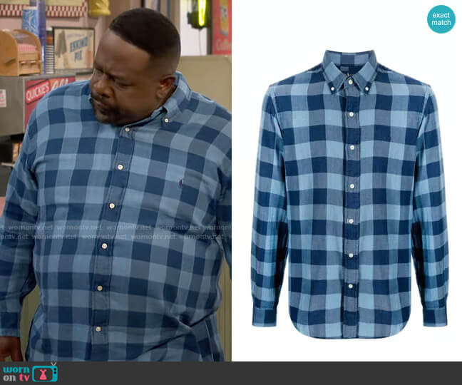 Polo Ralph Lauren Check-print Long-sleeve Shirt worn by Calvin (Cedric The Entertainer) on The Neighborhood