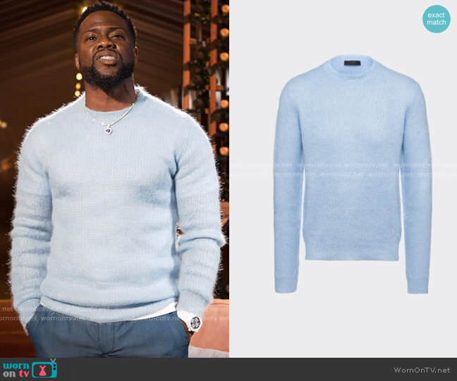 Prada Mohair Crew Neck Sweater worn by Kevin Hart on Hart to Heart