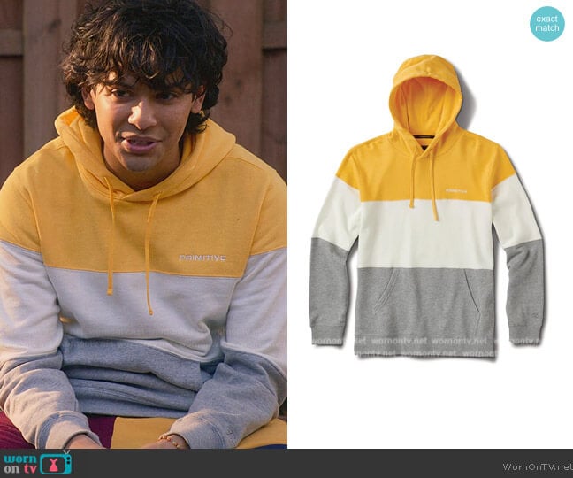 Primitive Denver Hoodie worn by Miguel Diaz (Xolo Mariduena) on Cobra Kai