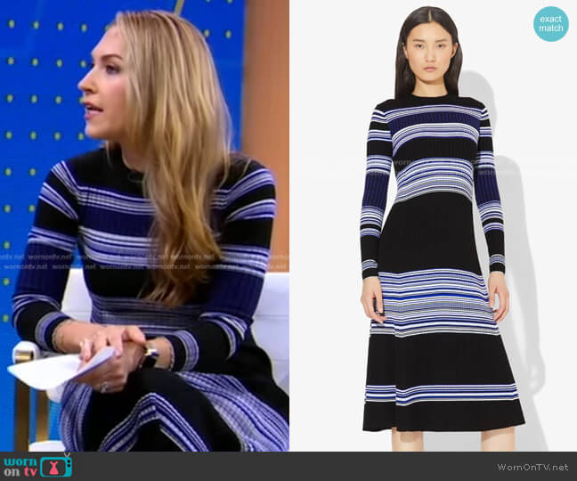 Proenza Schouler Striped Rib Dress worn by Lori Bergamotto on Good Morning America