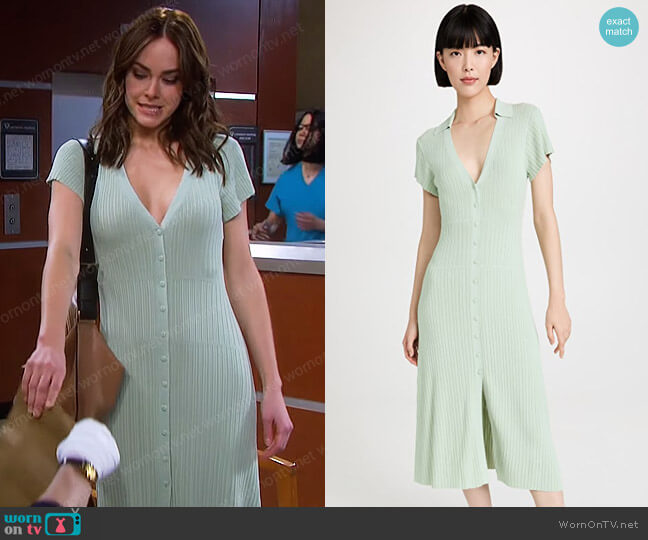 Rag & Bone Esme Dress in Mint worn by Stephanie Johnson (Abigail Klein) on Days of our Lives