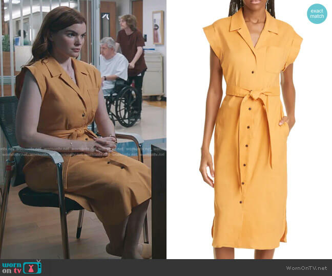 Rag & Bone Helena Linen Blend Shirtdress worn by Kincaid Sullivan (Kaley Ronayne) on The Resident