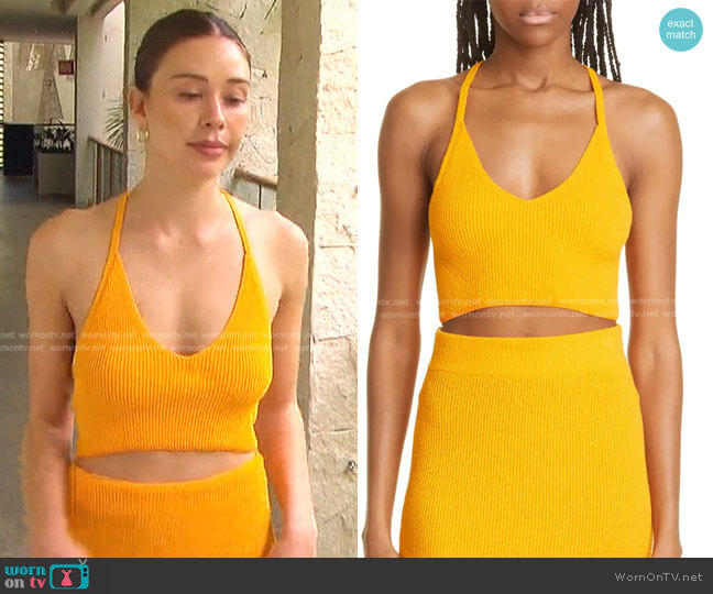 Rag & Bone Soleil Rib Crop Top in Deep Yellow worn by Gabriela Windey on The Bachelorette