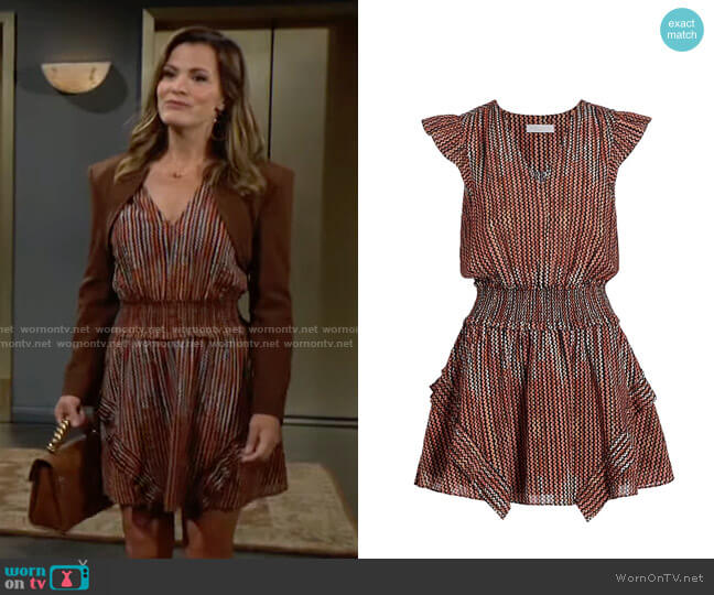 Ramy Brook Jessie Striped Mini Dress worn by Chelsea Lawson (Melissa Claire Egan) on The Young and the Restless