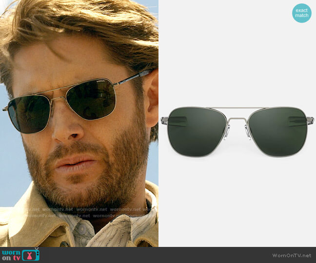 Randolph Gunmetal Aviator Sunglasses worn by Beau Arlen (Jensen Ackles) on Big Sky