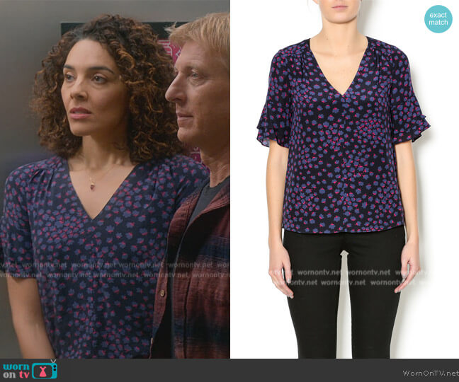 Rebecca Taylor Aster Floral Blouse worn by (Vanessa Rubio) on Cobra Kai