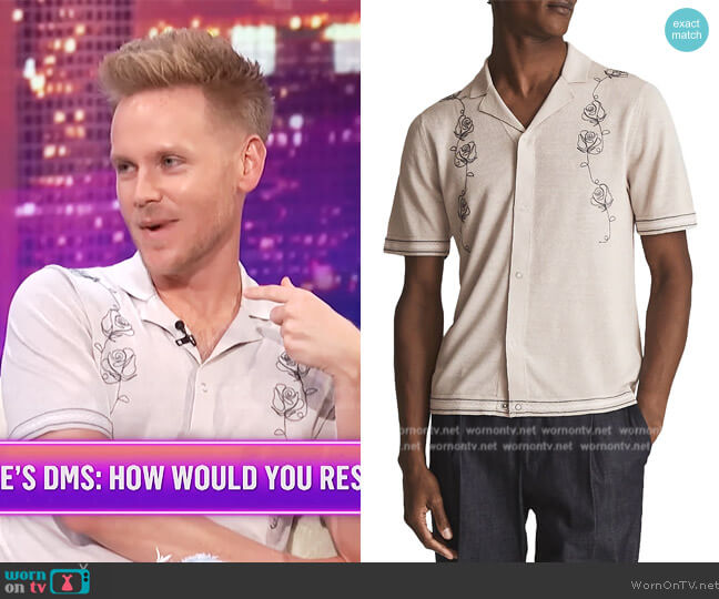 Reiss Sampson Linen-Blend Shirt worn by Zach Noe Towers on E! News
