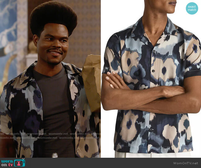 Reiss Fangio Abstract Floral Shirt worn by Carter (Julian Gant) on Call Me Kat