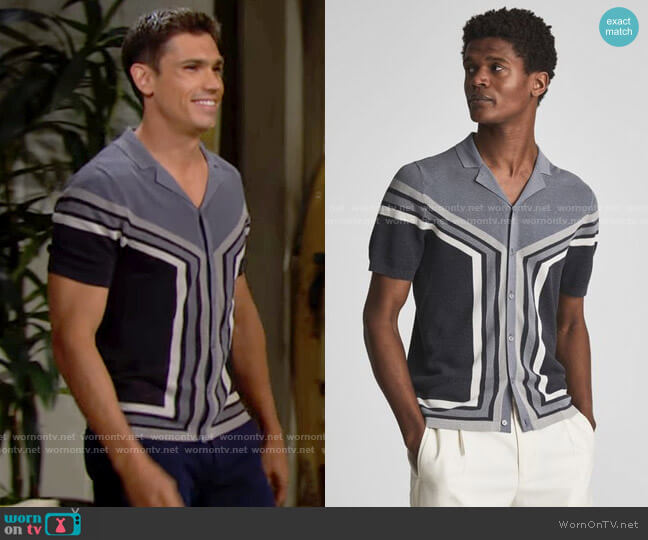 Reiss Vinci Shirt worn by Dr. John Finnegan (Tanner Novlan) on The Bold and the Beautiful