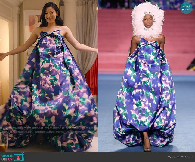 Richard Quinn FW 2020 Collection worn by Ingrid Yun (Arden Cho) on Partner Track