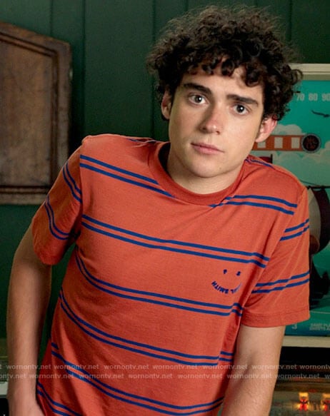 Ricky’s orange striped t-shirt on High School Musical The Musical The Series