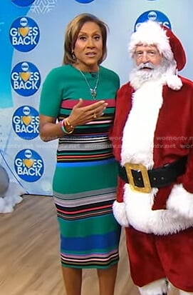 Robin’s green striped dress on Good Morning America