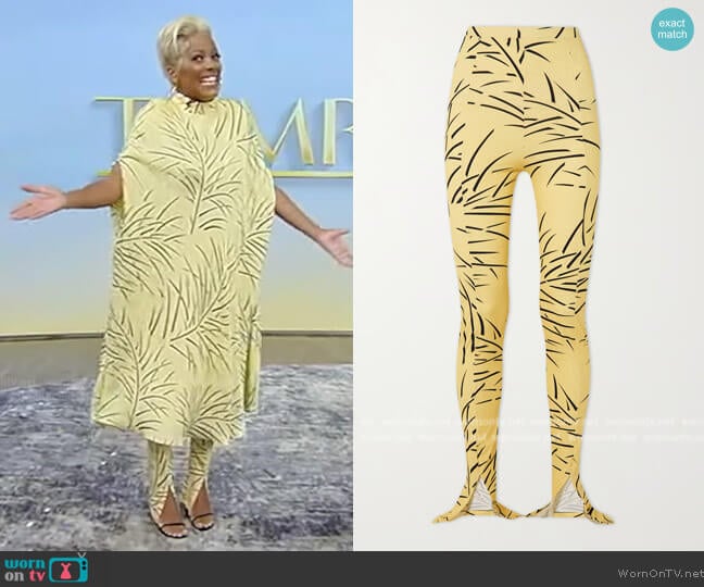 Rodarte Leaf-Print Leggings worn by Tamron Hall on Tamron Hall Show