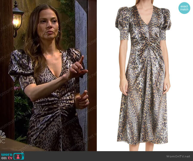 Rotate Sierina Puff Sleeve Slit Dress worn by Ava Vitali (Tamara Braun ) on Days of our Lives