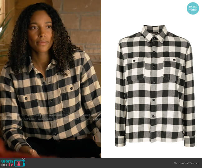 Ralph Lauren RRL Checked Cotton Shirt worn by Cassie Dewell (Kylie Bunbury) on Big Sky