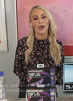 Saddie Murray’s black floral leopard print top on Extra